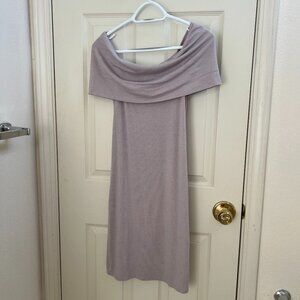 Aritzia Wilfred Free lavender off the shoulder stretchy dress Medium BRAND NEW